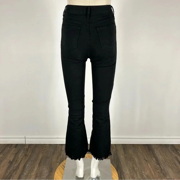 ❤️ Oak  + Fort flare leg jeans raw asymmetrical hem cropped S - Picture 7 of 13